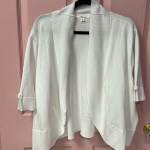 Women’s size 2X white short sleeve cardigan nwot